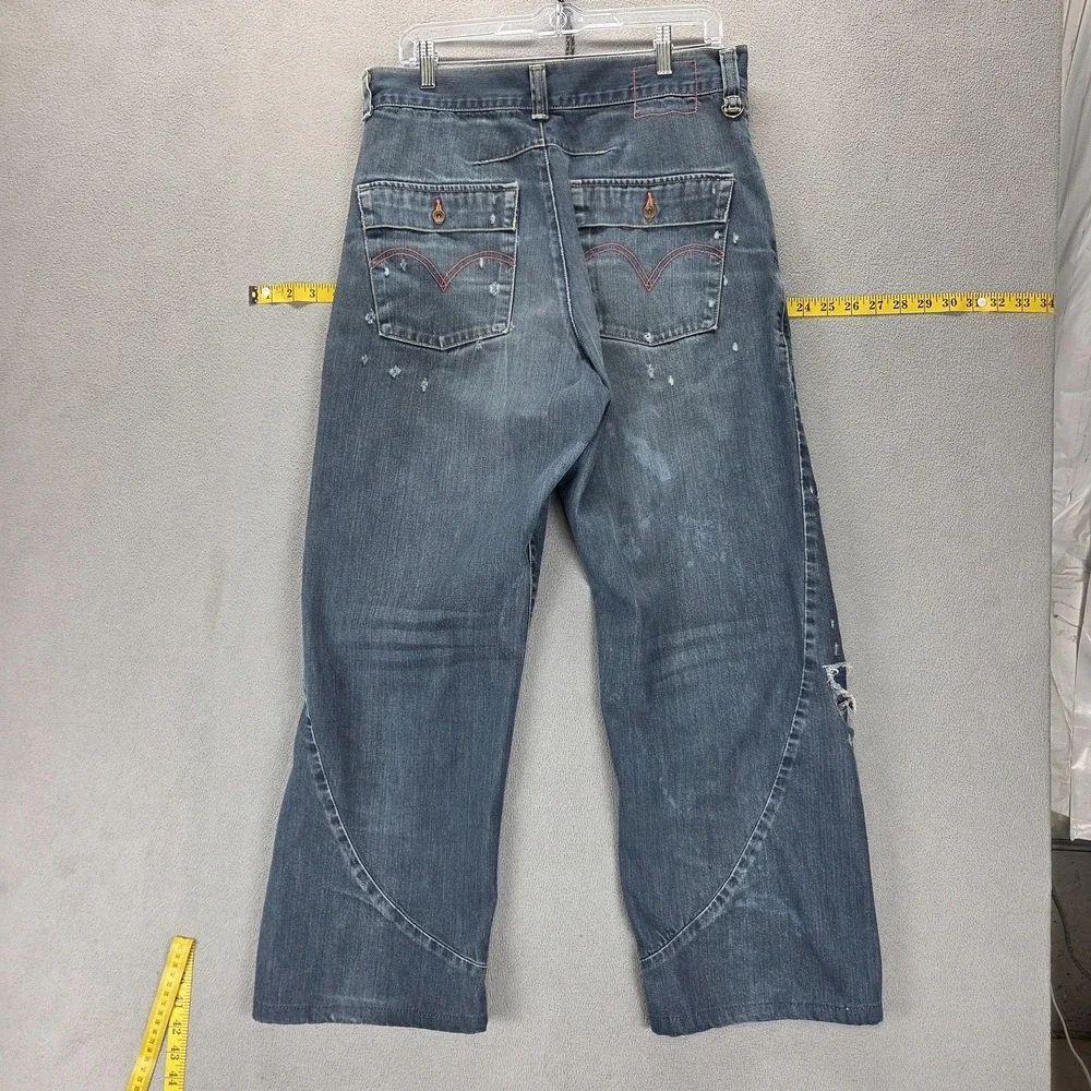 Vintage Levis Engineered Jeans Mens Blue Twisted Baggy Wide Leg Y2K Fits 32x28